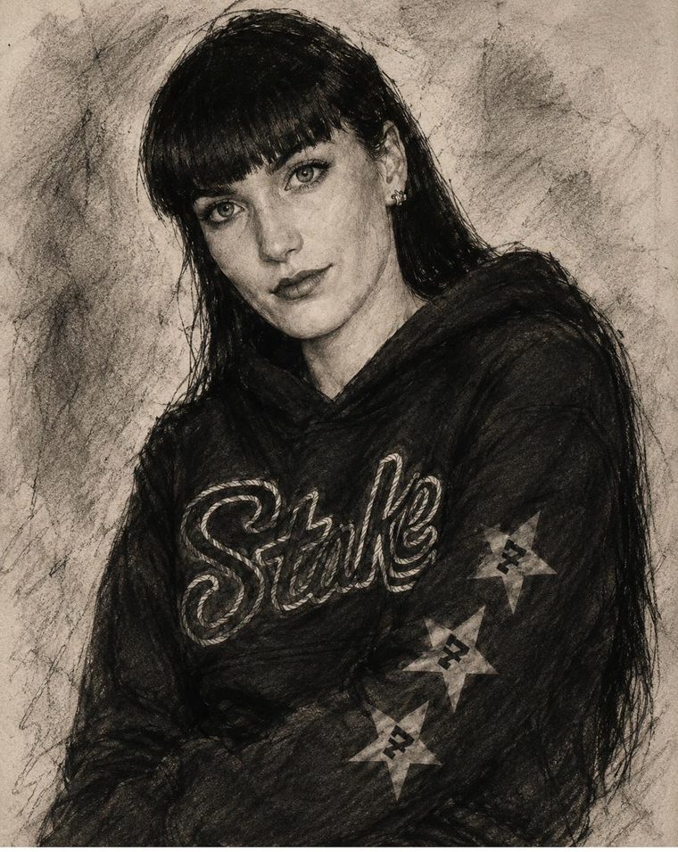 Pencil-sketch-style portrait